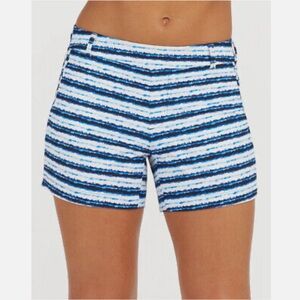 Spanx Sunshine Shorts 4” Blue Painted Stripe